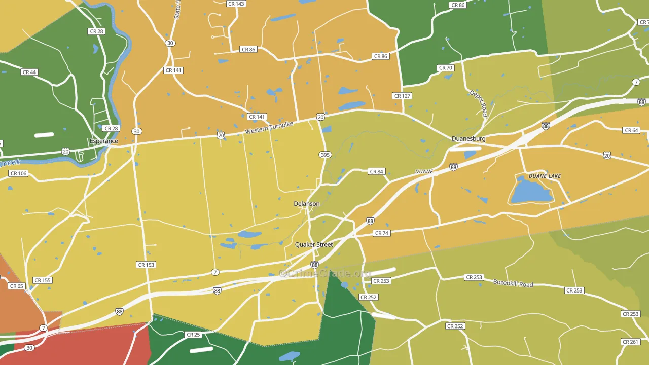 Delanson, NY Map of Murder Rates