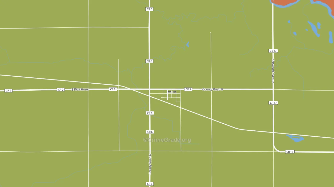 Delhi, MN Map of Murder Rates