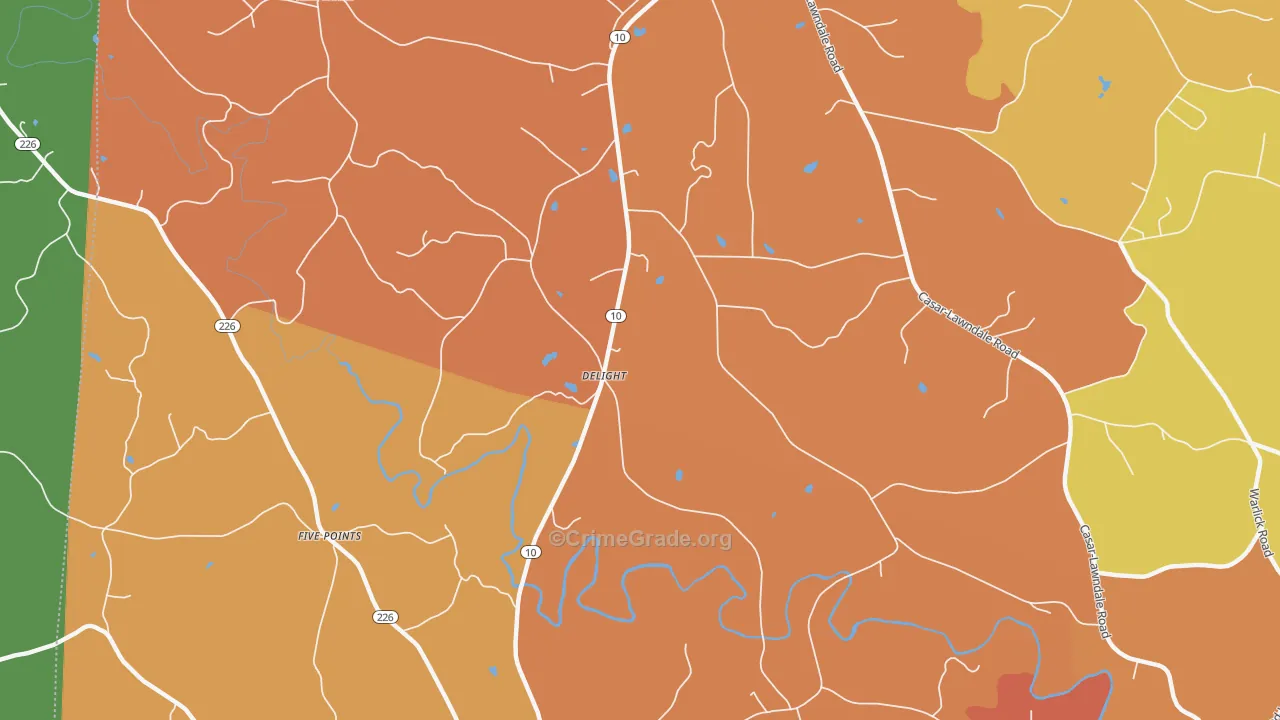 Delight, NC Map of Murder Rates