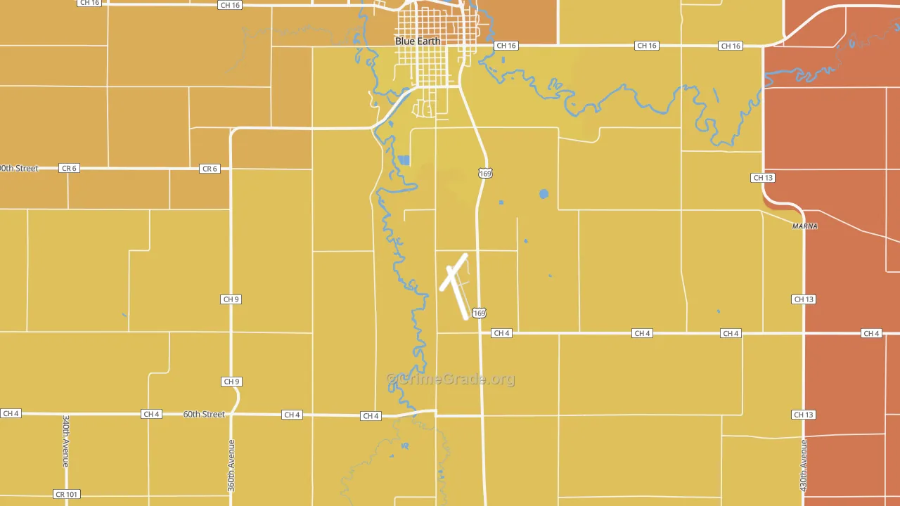 Dell, MN Map of Murder Rates