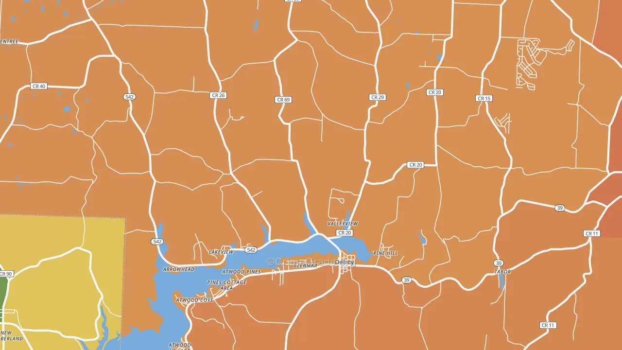Dellroy, OH Map of Murder Rates
