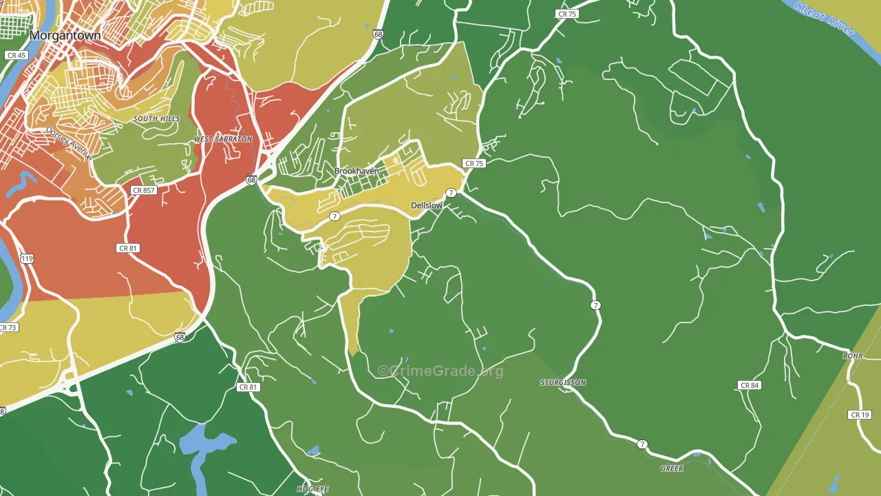 Dellslow, WV Map of Murder Rates