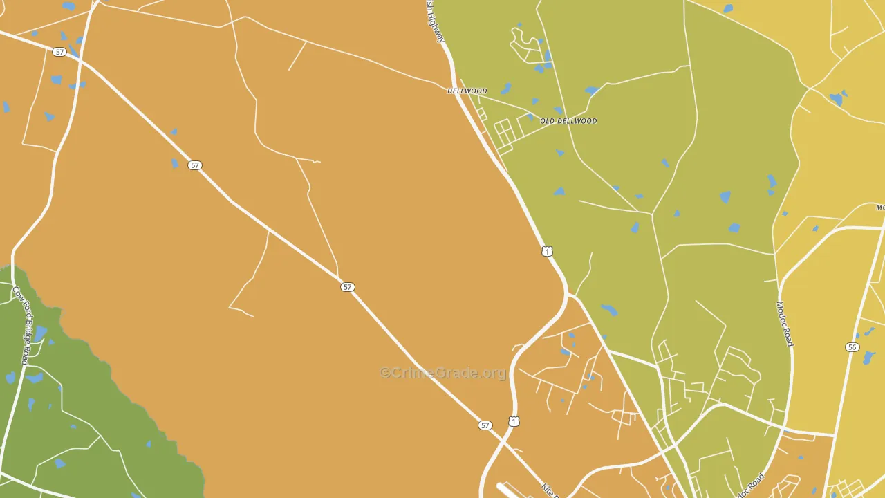 Dellwood, GA Map of Murder Rates