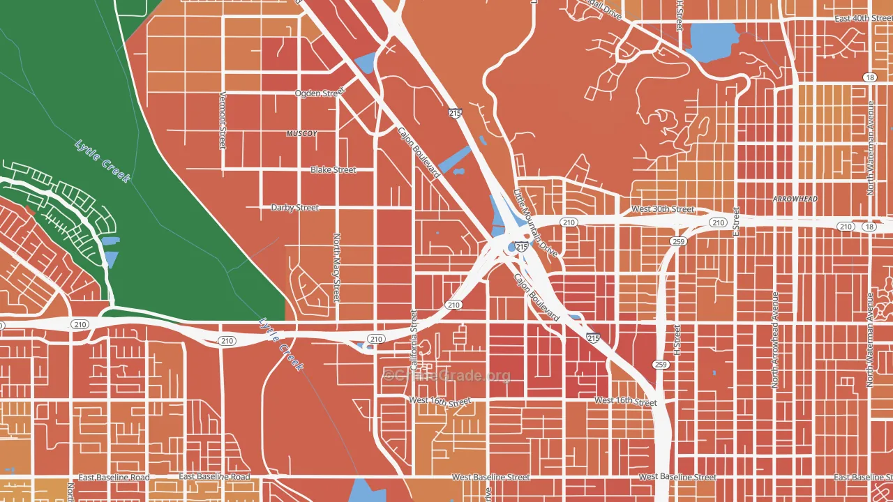 Delman, San Bernardino, CA Map of Murder Rates