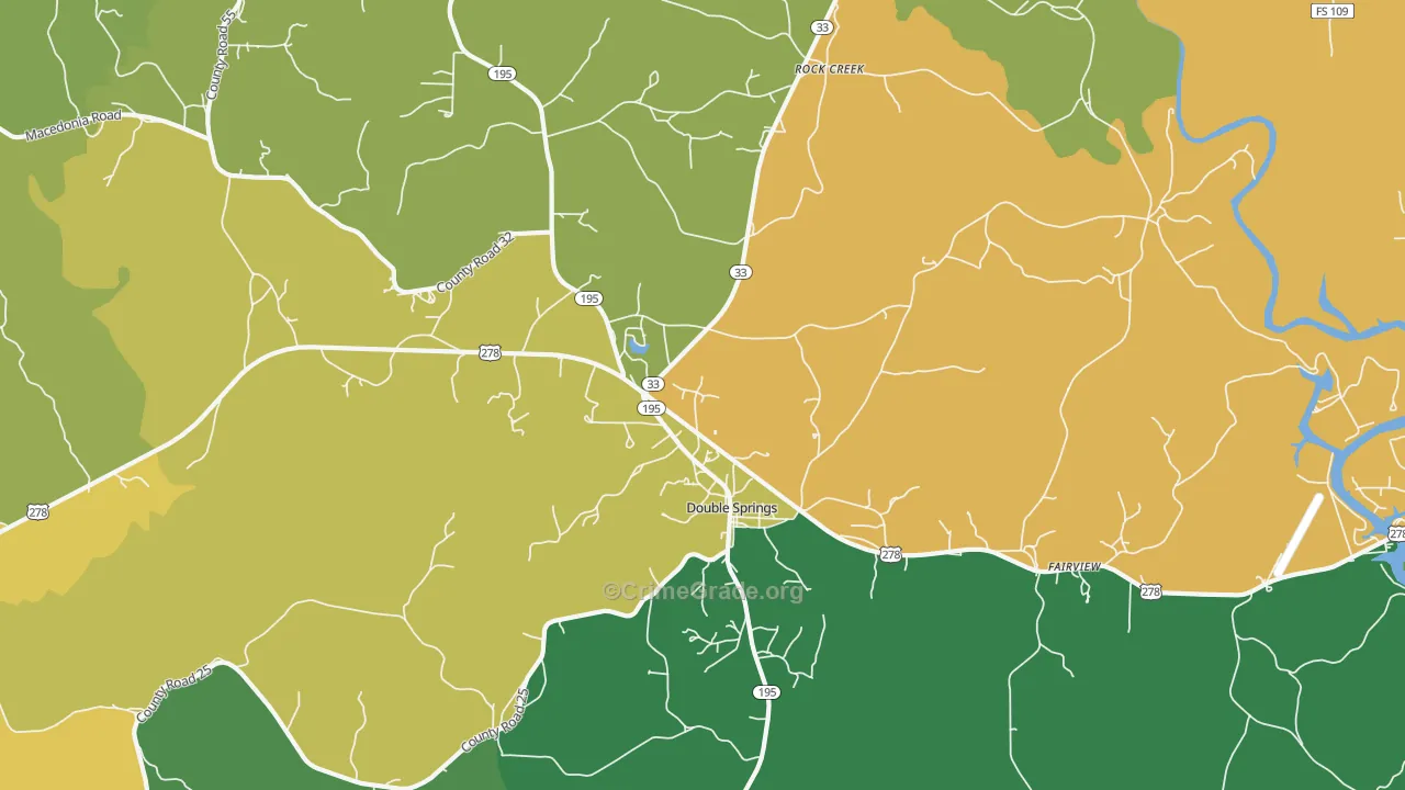 Delmar, AL Map of Murder Rates