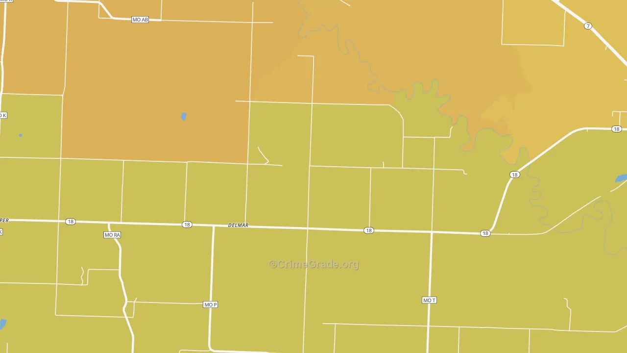 Delmar, MO Map of Murder Rates