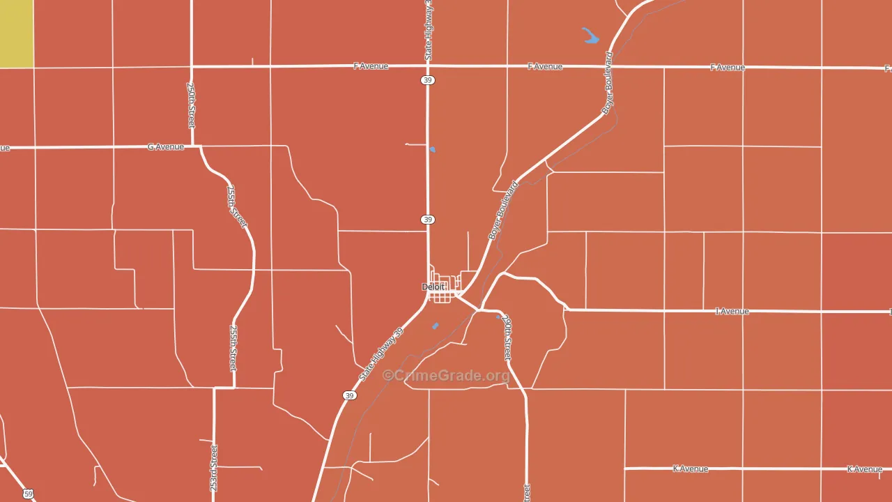 Deloit, IA Map of Murder Rates