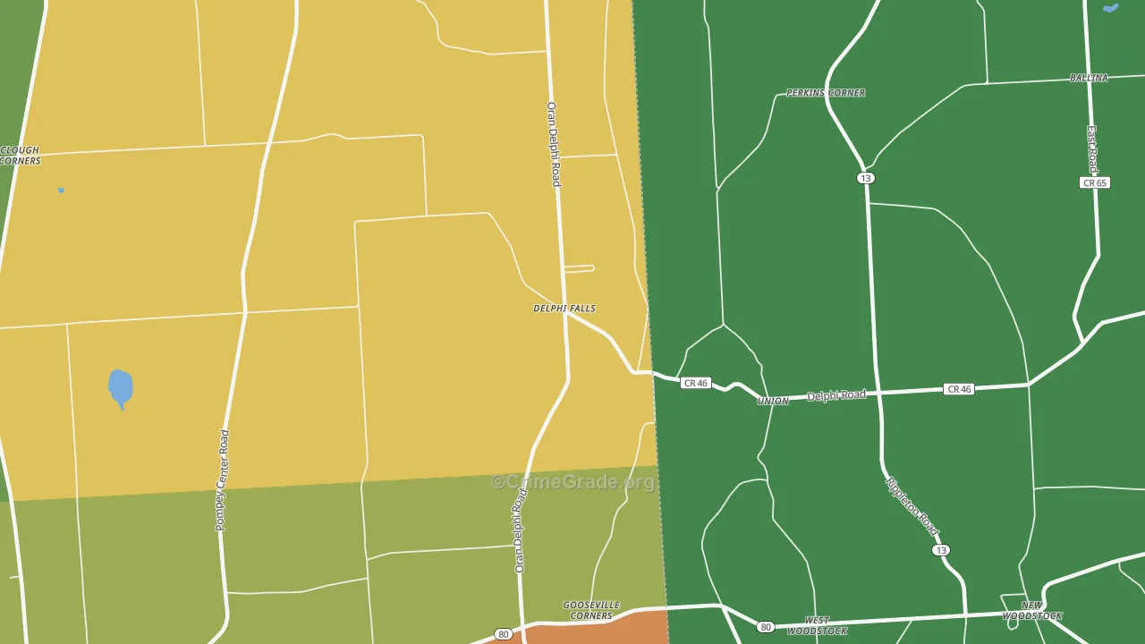 Delphi Falls, NY Map of Murder Rates