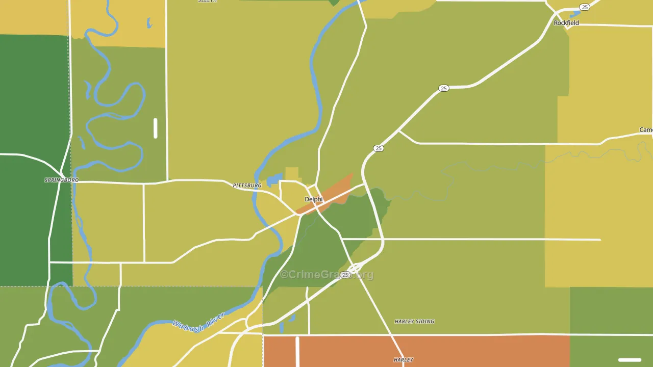 Delphi, IN Map of Murder Rates