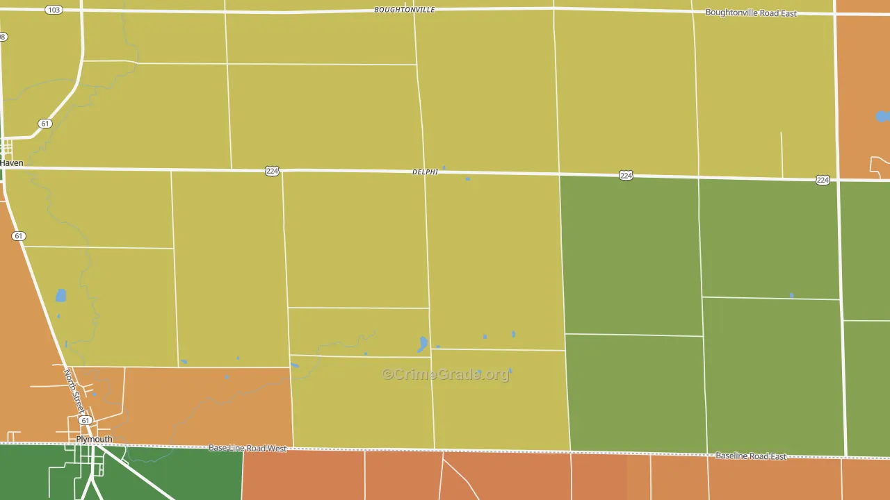 Delphi, OH Map of Murder Rates