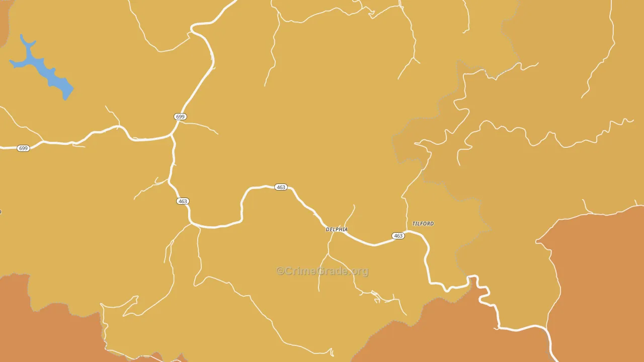 Delphia, KY Map of Murder Rates