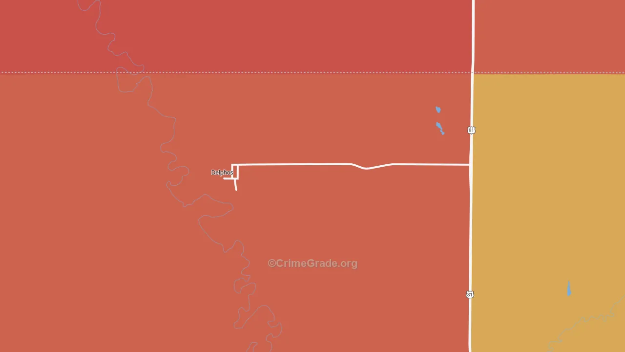 Delphos, KS Map of Murder Rates