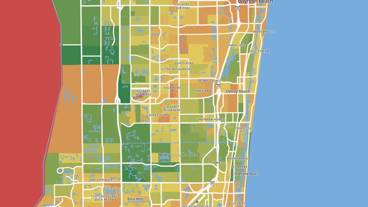 Delray Beach, FL Map of Murder Rates