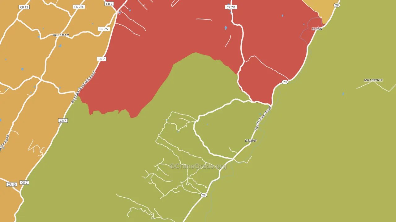 Delray, WV Map of Murder Rates