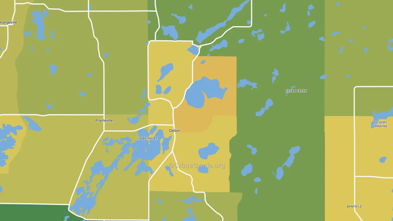 Delton, MI Map of Murder Rates