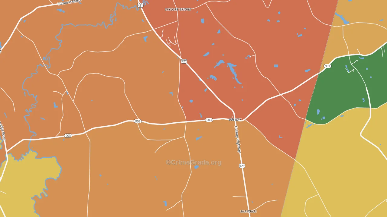 Delway, NC Map of Murder Rates