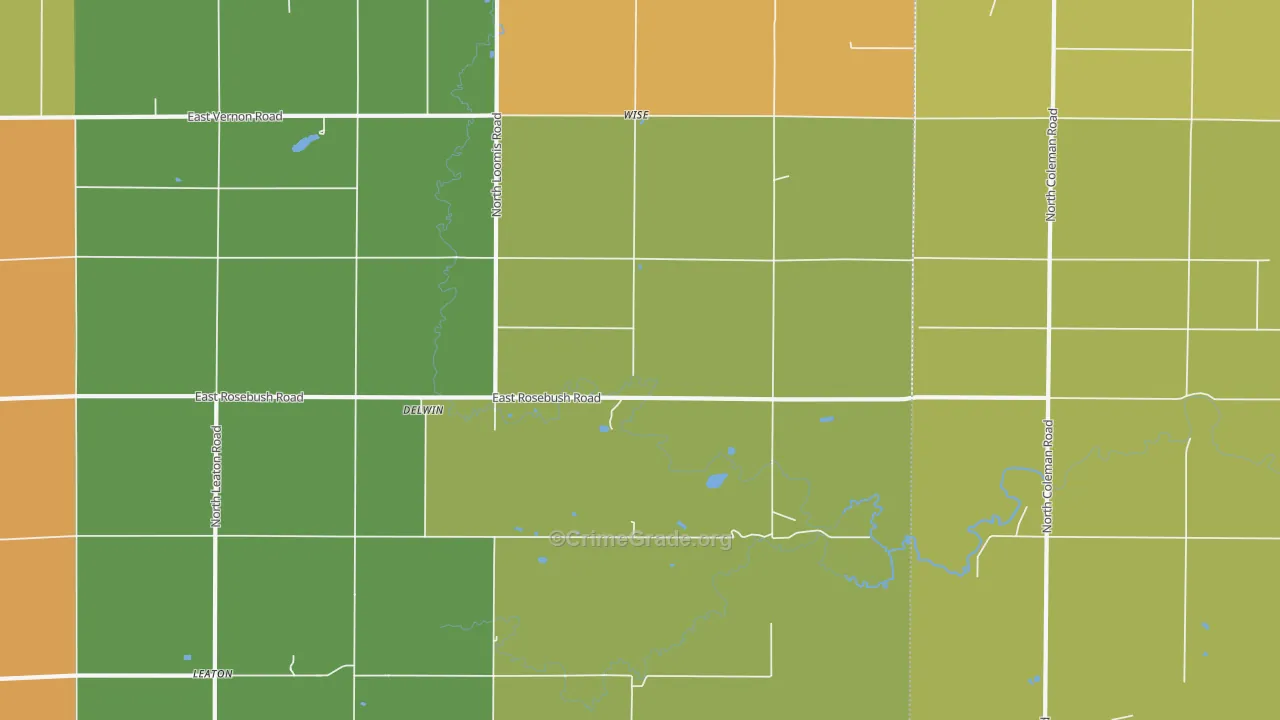 Delwin, MI Map of Murder Rates