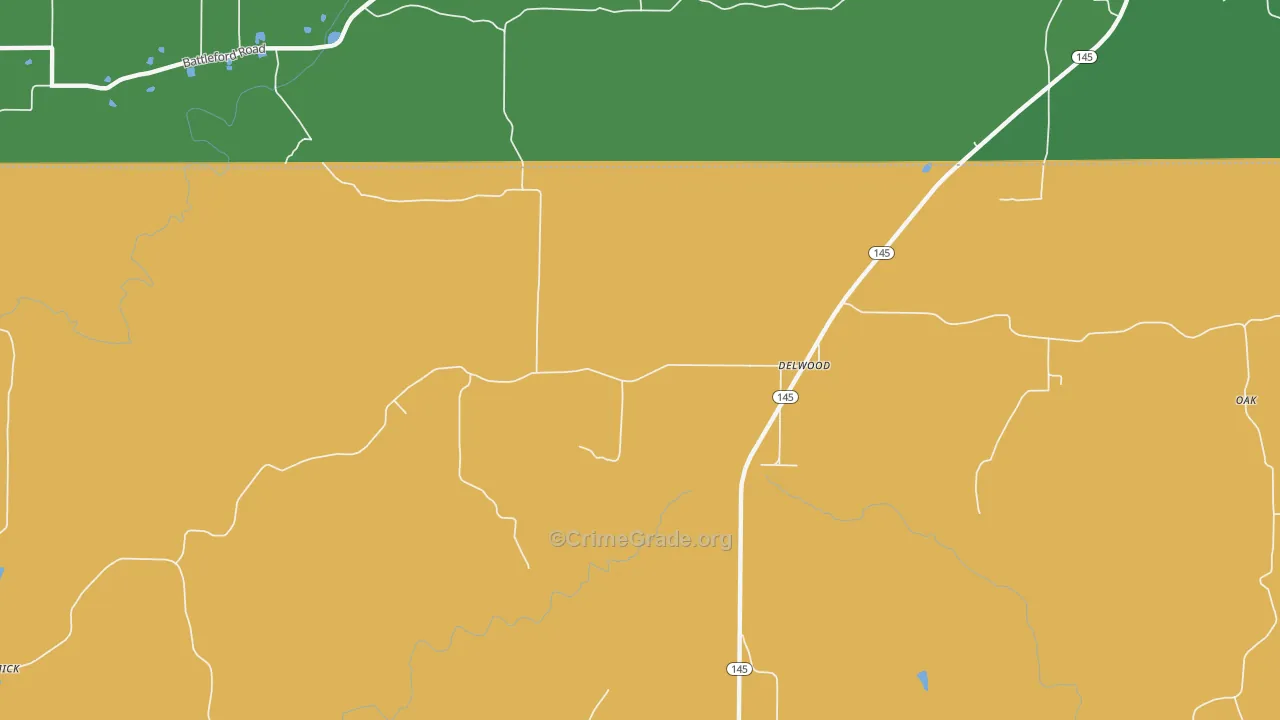 Delwood, IL Map of Murder Rates