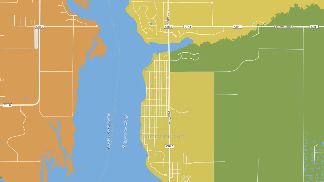 Delwood, WI Map of Murder Rates