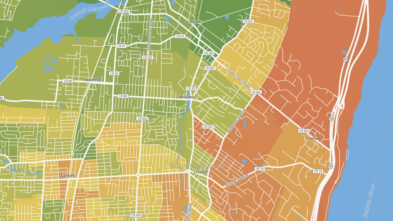 DeMarest, NJ Map of Murder Rates
