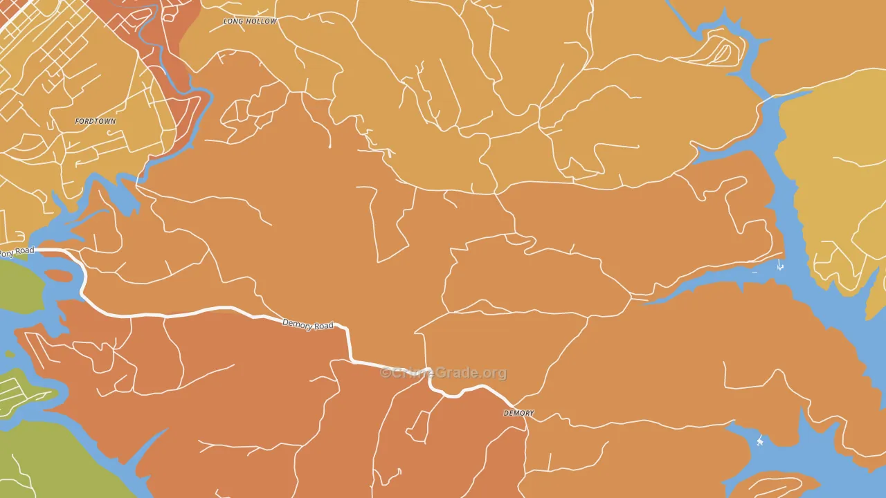 DeMory, TN Map of Murder Rates