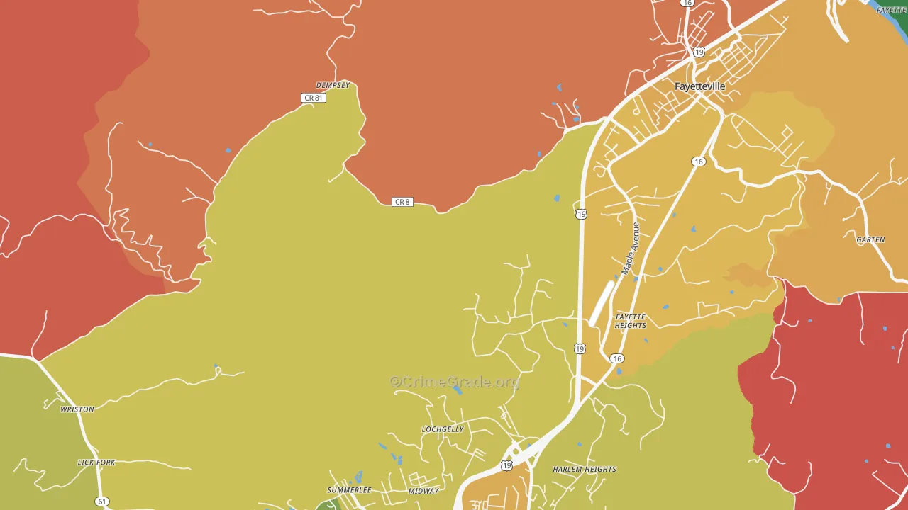Dempsey, WV Map of Murder Rates