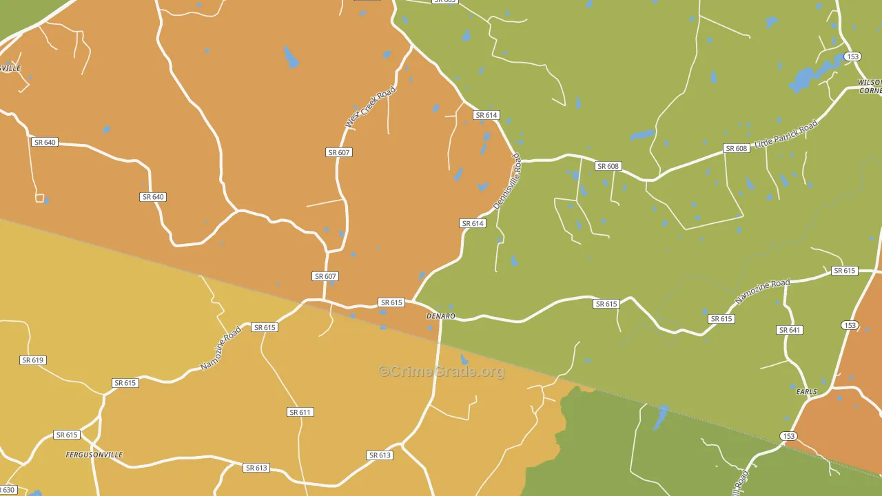 Denaro, VA Map of Murder Rates