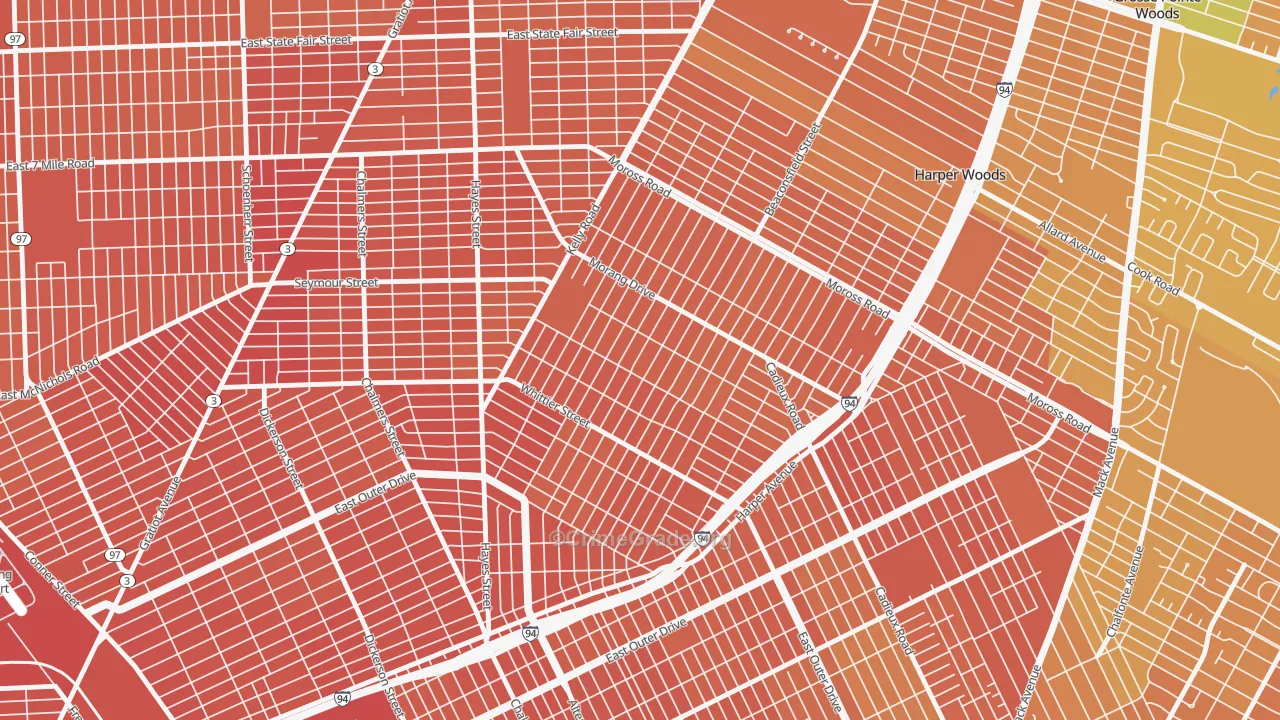 Denby, Detroit, MI Map of Murder Rates