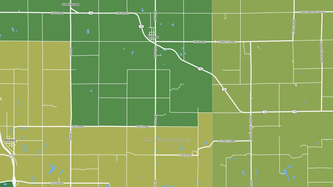 Denison, KS Map of Murder Rates