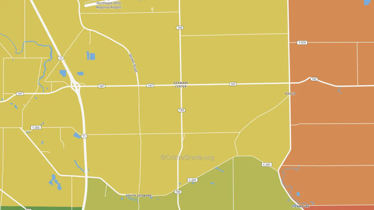 Denmark Center, OH Map of Murder Rates