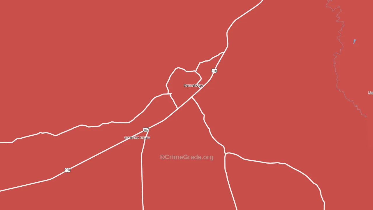 Dennehotso, AZ Map of Murder Rates