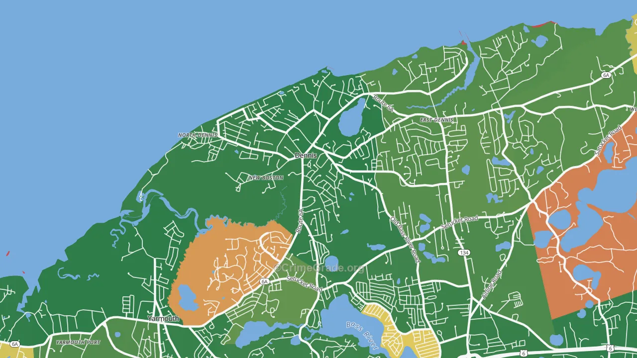 Dennis, MA Map of Murder Rates