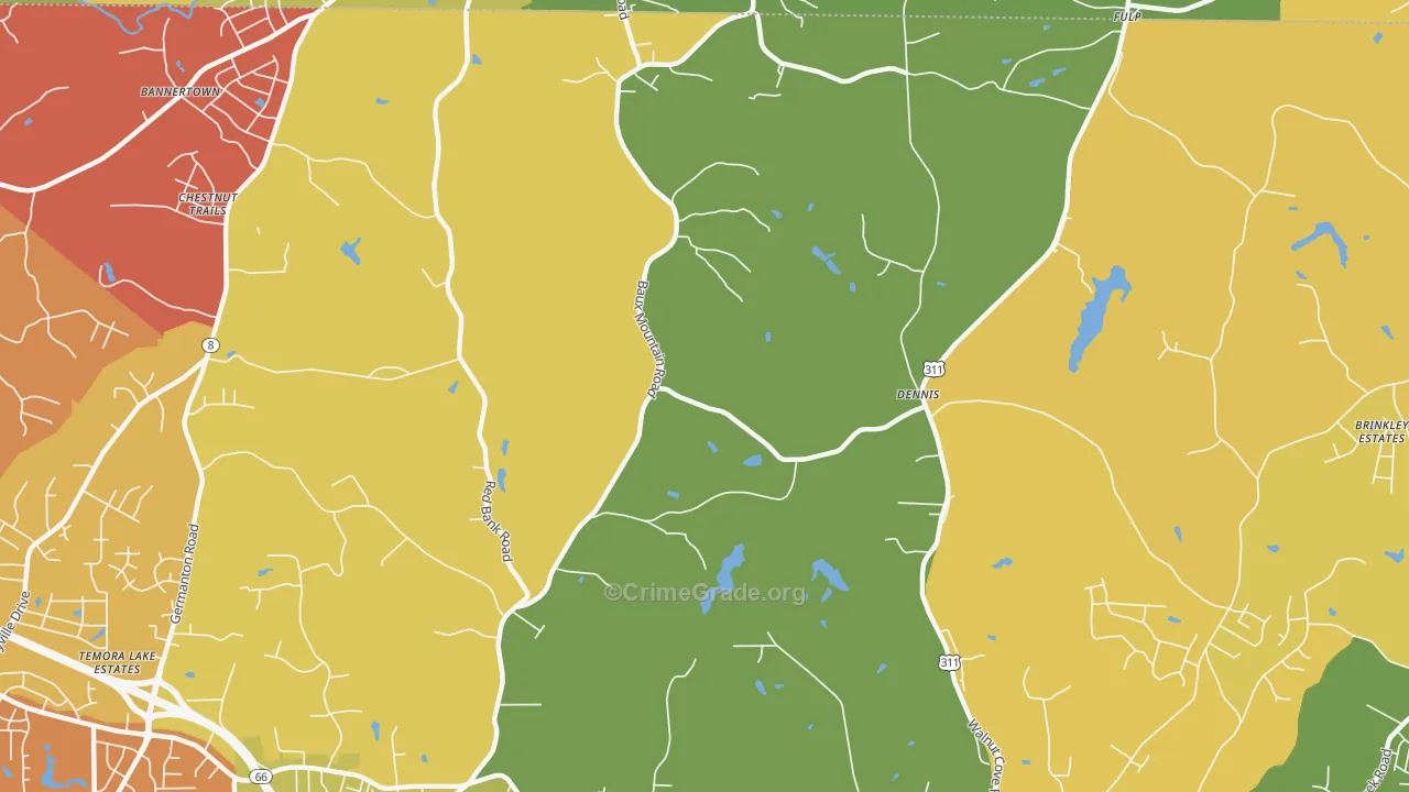 Dennis, NC Map of Murder Rates