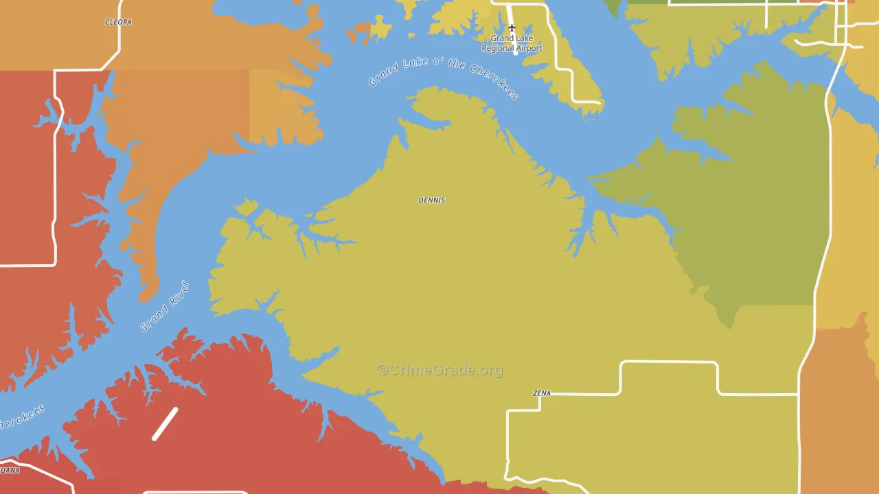 Dennis, OK Map of Murder Rates