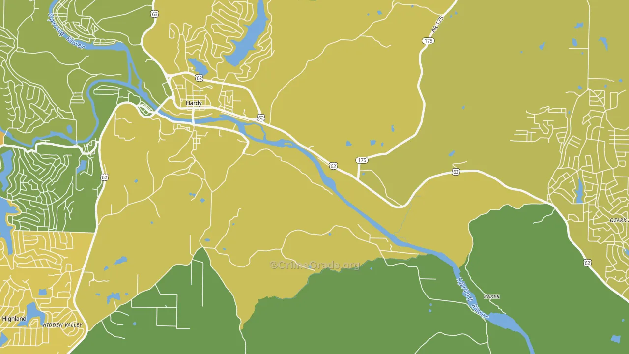 Dennison Heights, AR Map of Murder Rates