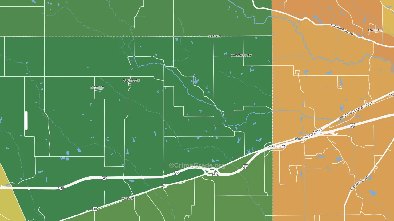 Dennison, IL Map of Murder Rates