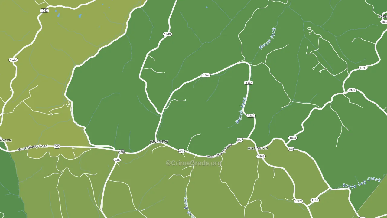 Denniston, KY Map of Murder Rates