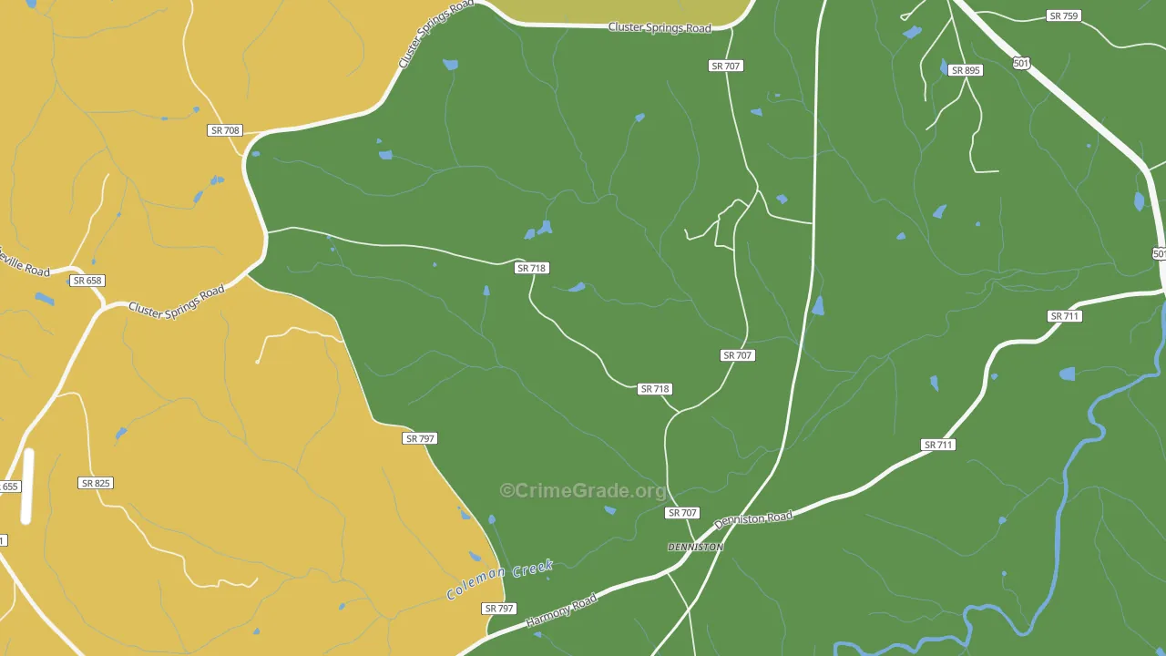 Denniston, VA Map of Murder Rates
