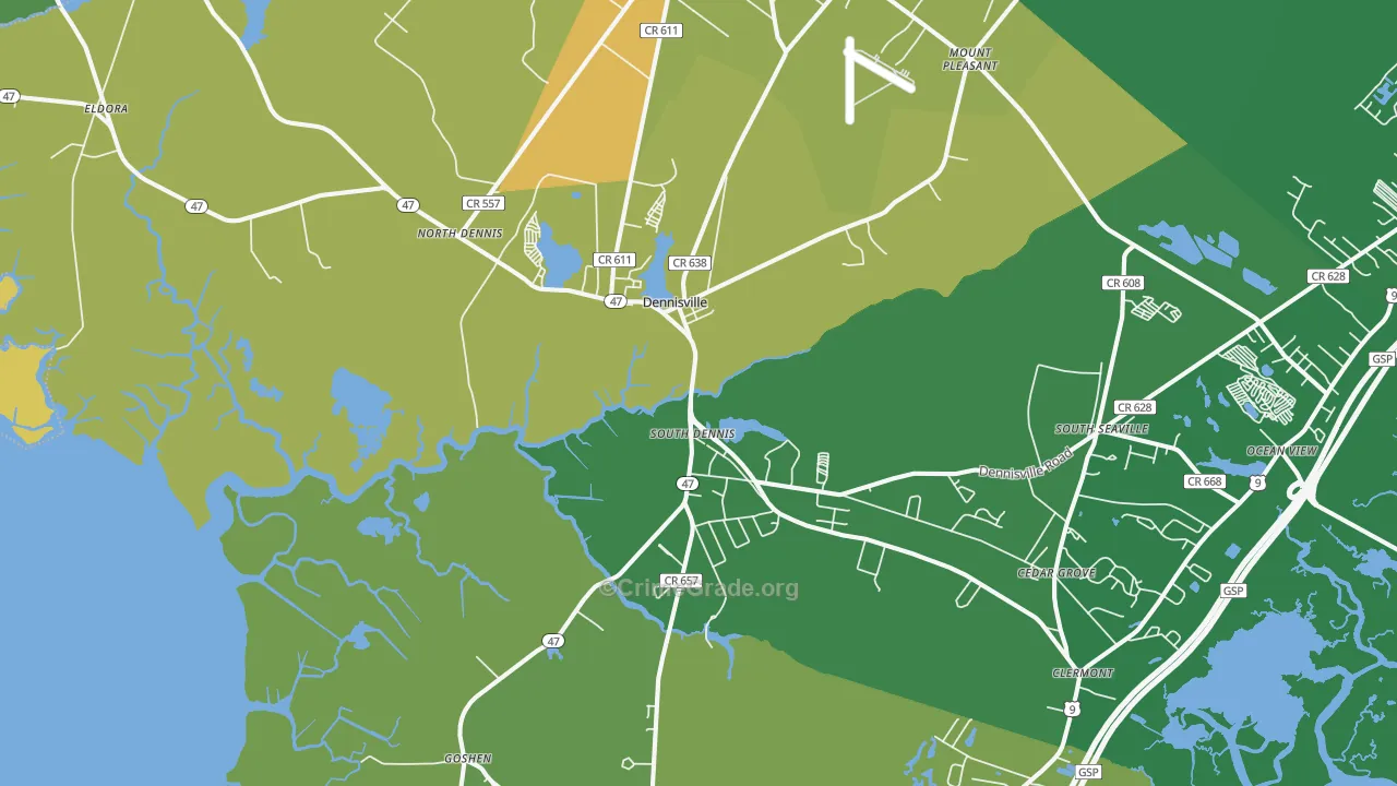 Dennisville, NJ Map of Murder Rates