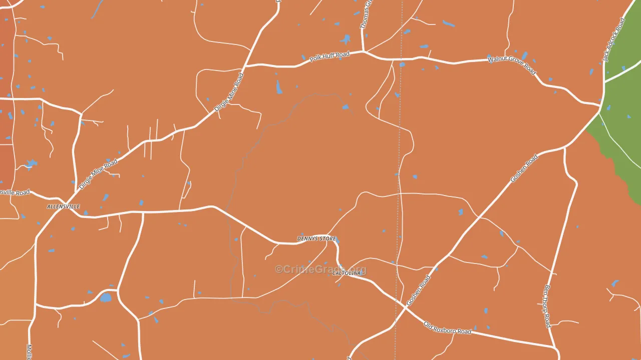 Denny Store, NC Map of Murder Rates