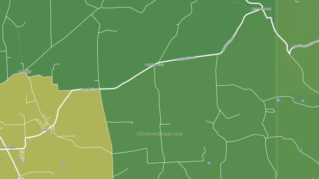 Dennys Mill, PA Map of Murder Rates
