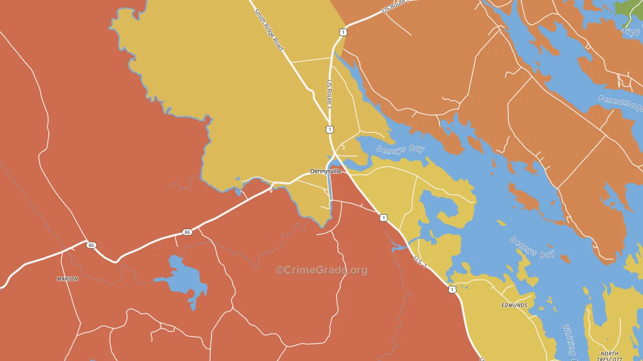 Dennysville, ME Map of Murder Rates