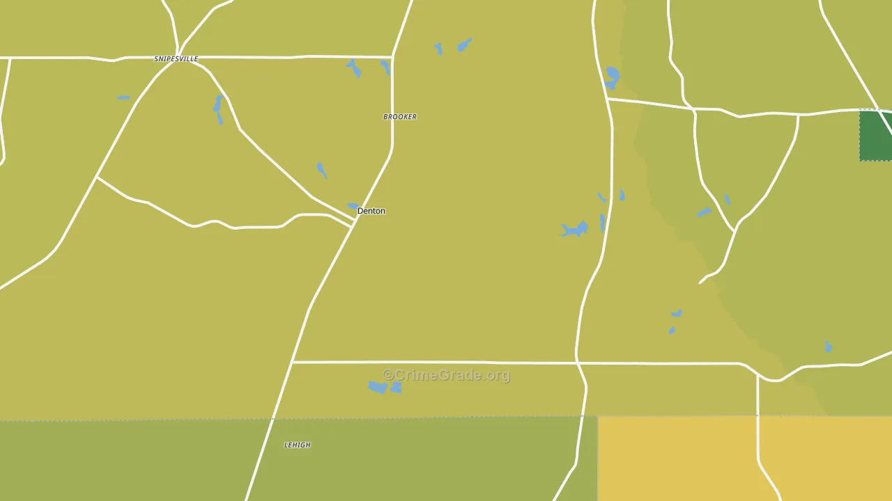 Denton, GA Map of Murder Rates