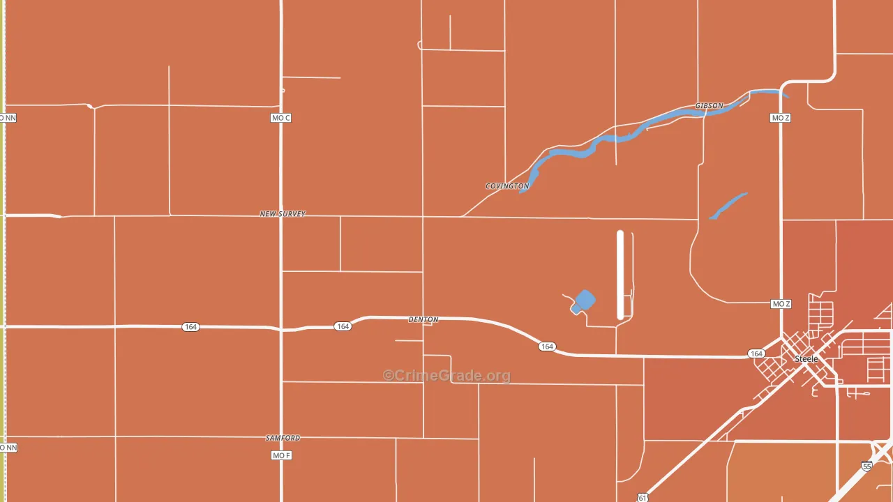 Denton, MO Map of Murder Rates