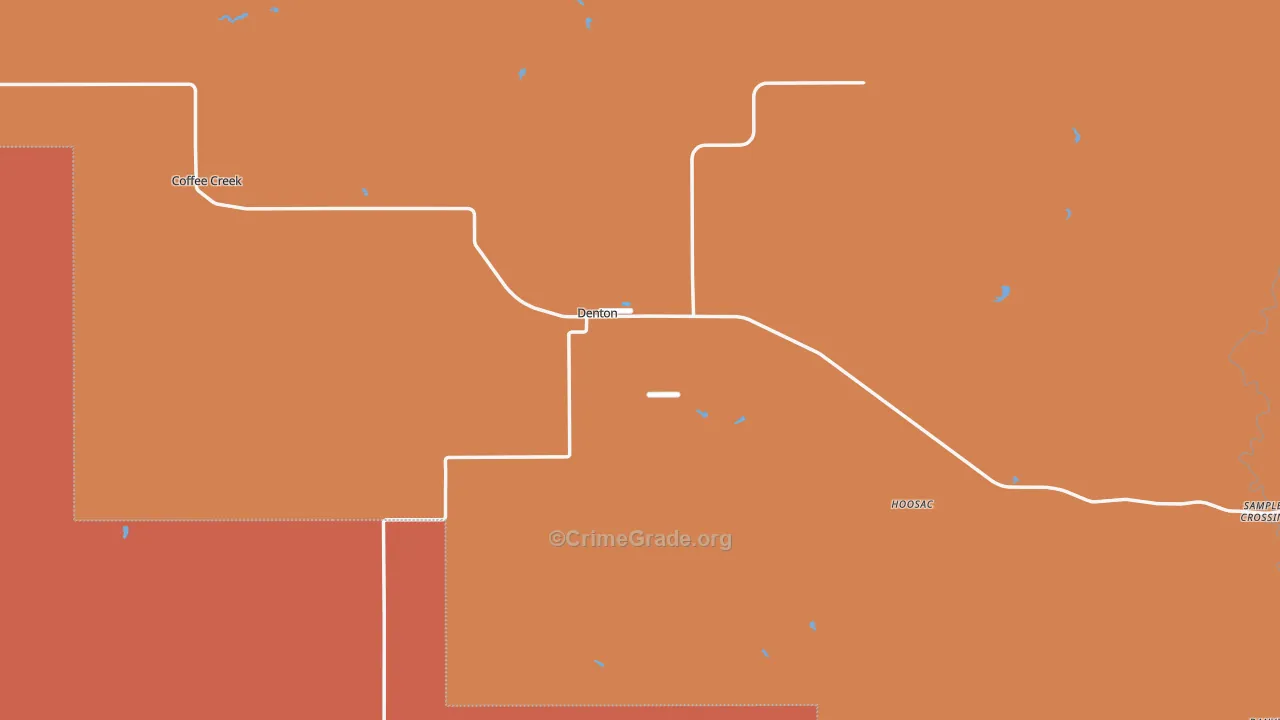 Denton, MT Map of Murder Rates