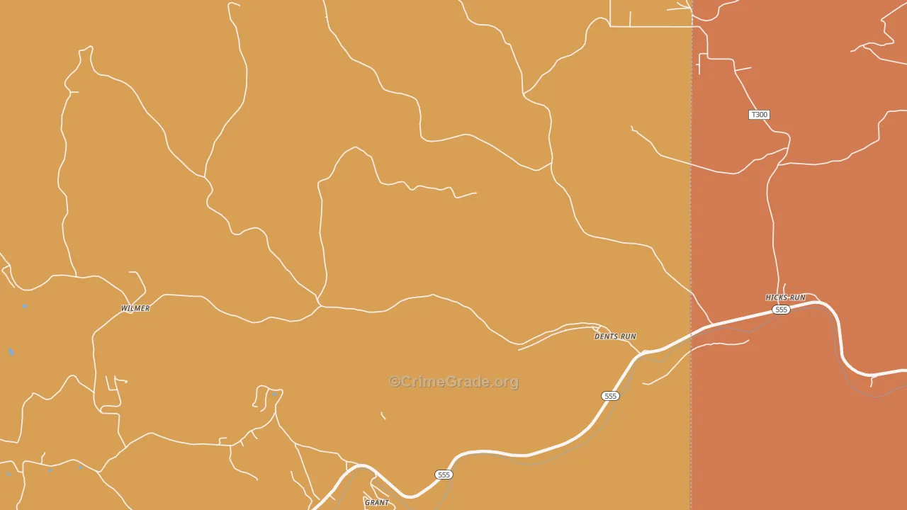 Dents Run, PA Map of Murder Rates