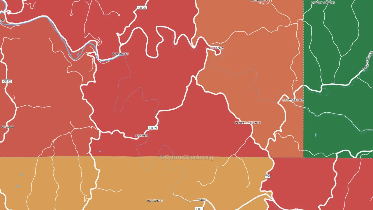 Denver Heights, WV Map of Murder Rates