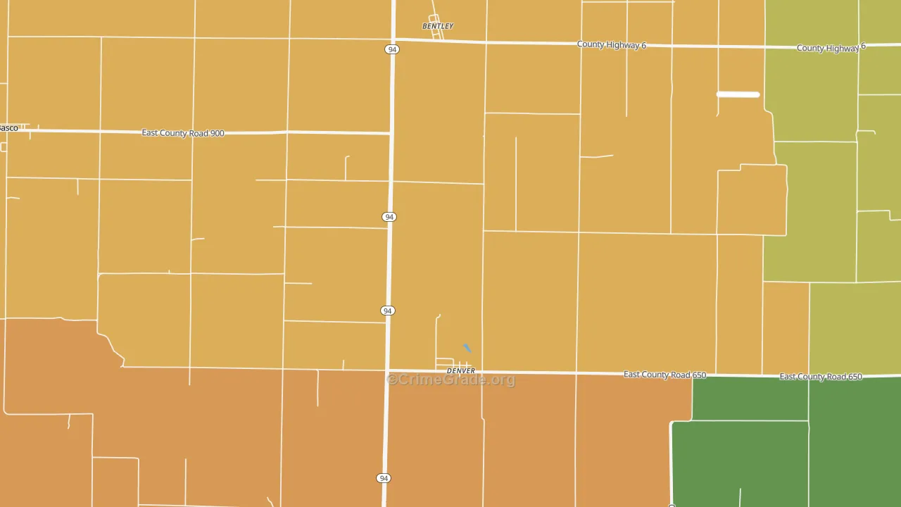 Denver, IL Map of Murder Rates
