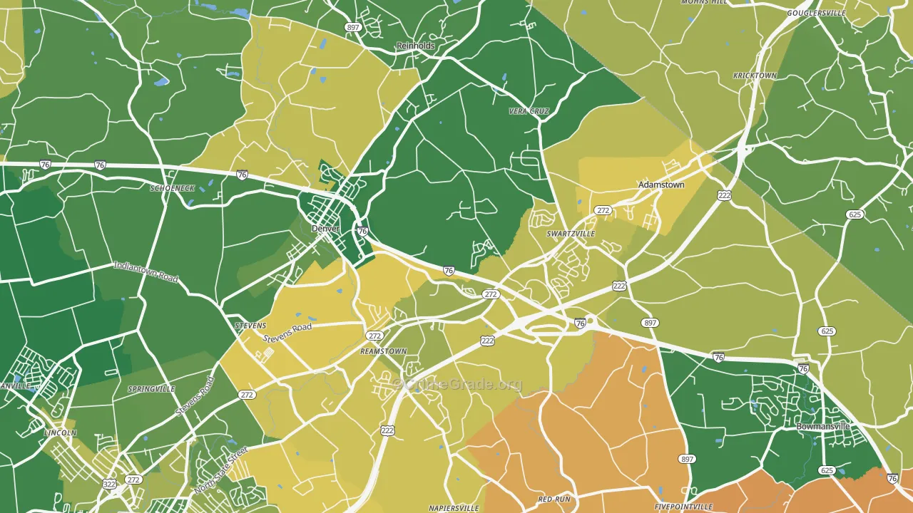 Denver, PA Map of Murder Rates