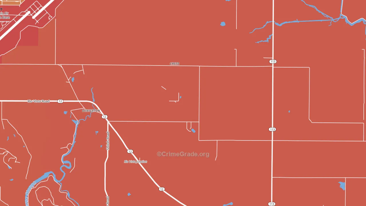 Denverton, CA Map of Murder Rates